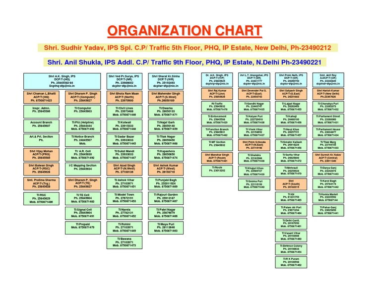 Delhi Police Organization Chart