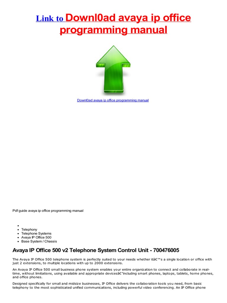 Avaya ip office 500 v2 software download