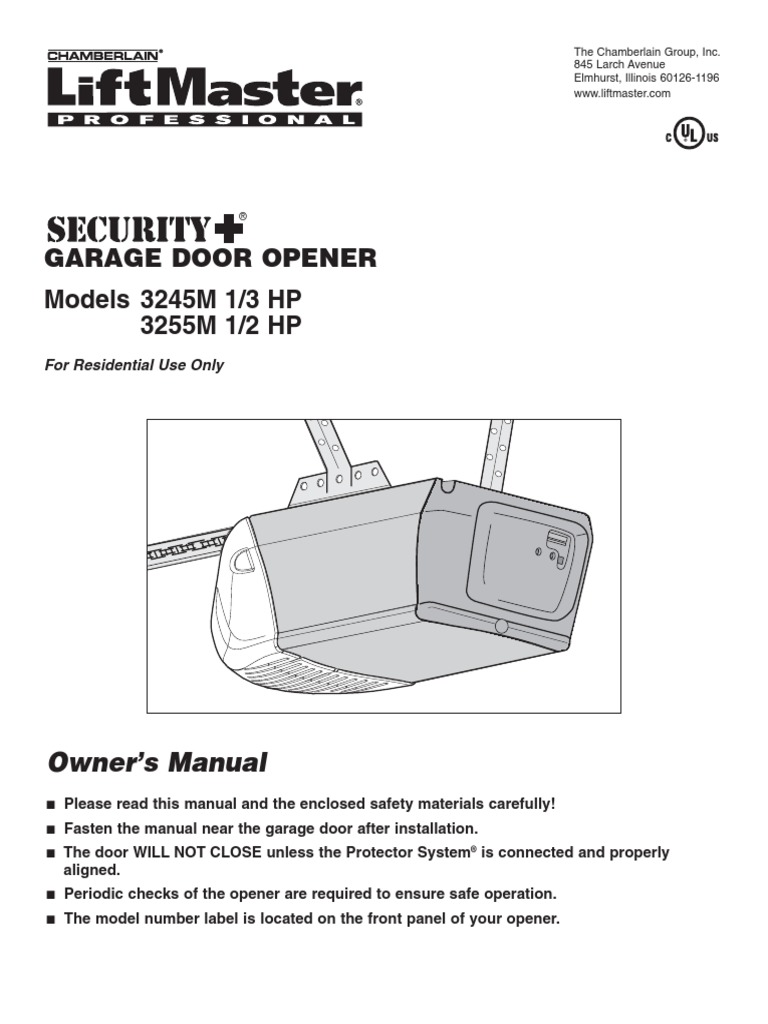 Prodrive Garage Door Opener Manual